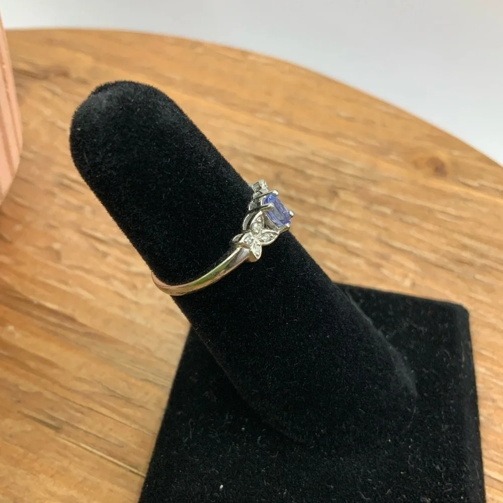 925 Simulated Tanzanite Oval Cut Butterflies Size 6.5